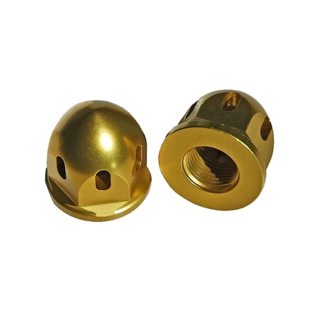 Durablue 2 Piece Axle End Nut Alum Bullet087 in 14 Gold Anodize 201875g